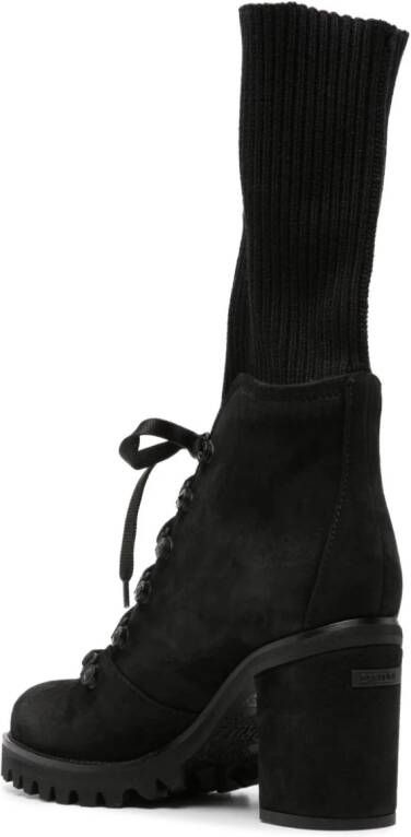 Le Silla St. Moritz 90mm suede boots Black