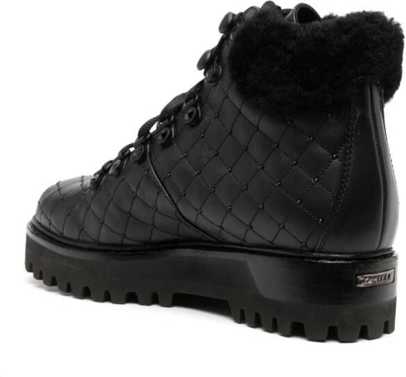 Le Silla St. Moritz quilted leather boots Black