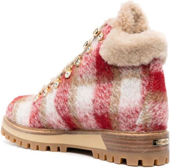 Le Silla St. Moritz wool ankle boots Red