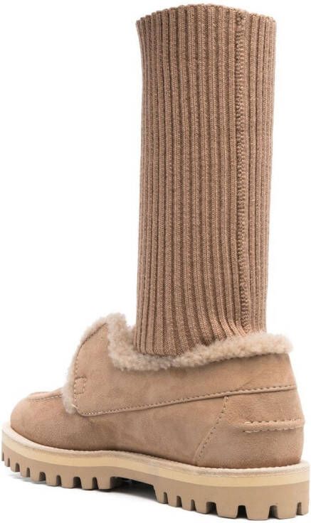 Le Silla suede sock-ankle boots Brown