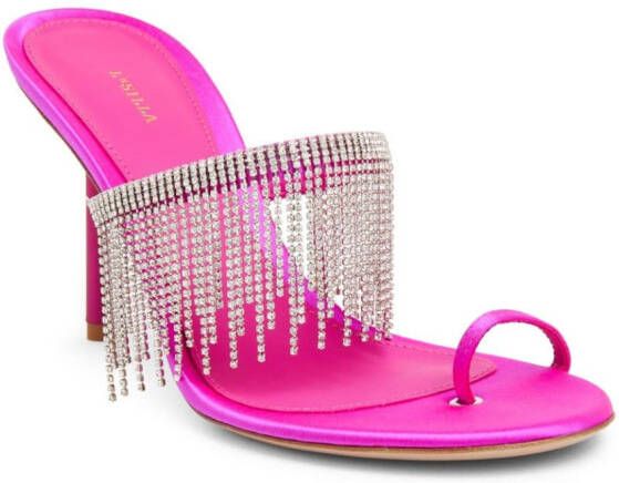 Le Silla The Jewels 80mm fringed sandals Pink