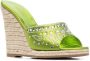Le Silla cristal-embellished wedge-heel sandals Green - Thumbnail 2