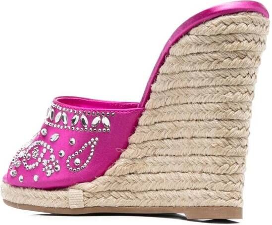 Le Silla crystal-embellished wedge-heeled sandals Pink