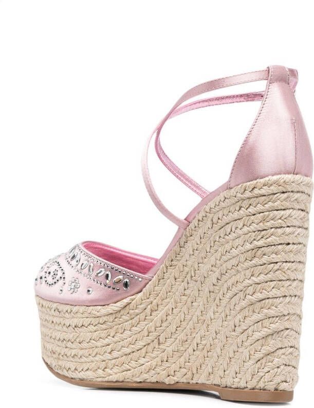 Le Silla crystal-embellished wedge sandals Pink