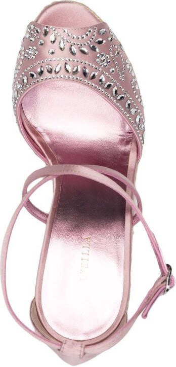 Le Silla crystal-embellished wedge sandals Pink