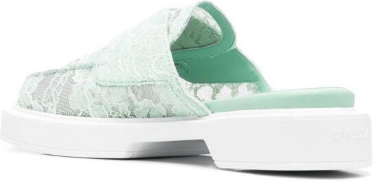 Le Silla Yacht lace mules Green