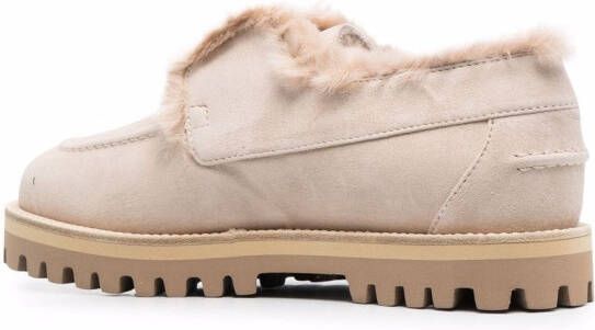 Le Silla Yacht shearling-lined suede loafers Neutrals
