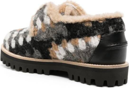 Le Silla Yacht shearling-lining felted loafers Black