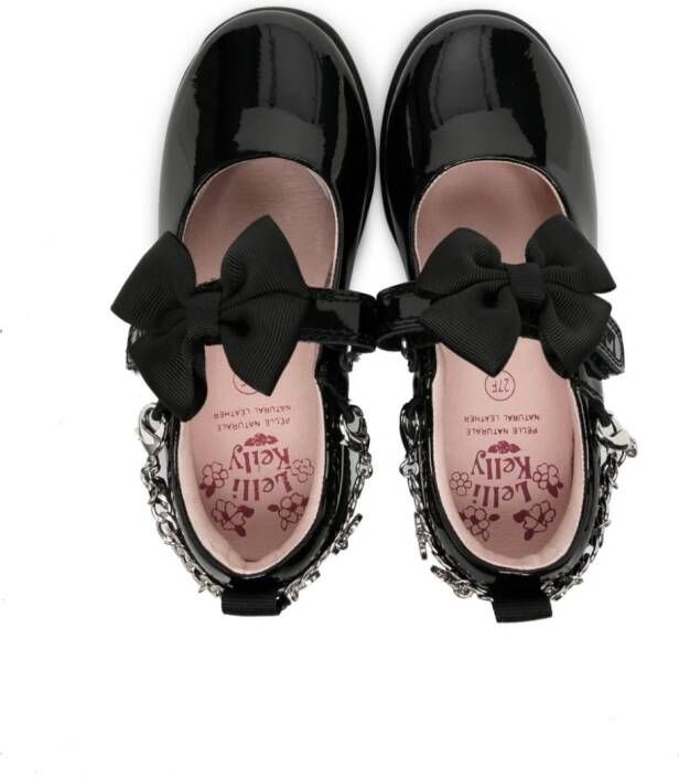 Lelli Kelly Angel bow-detail leather ballerina shoes Black