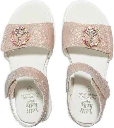 Lelli Kelly charm-embellished glitter sandals Pink