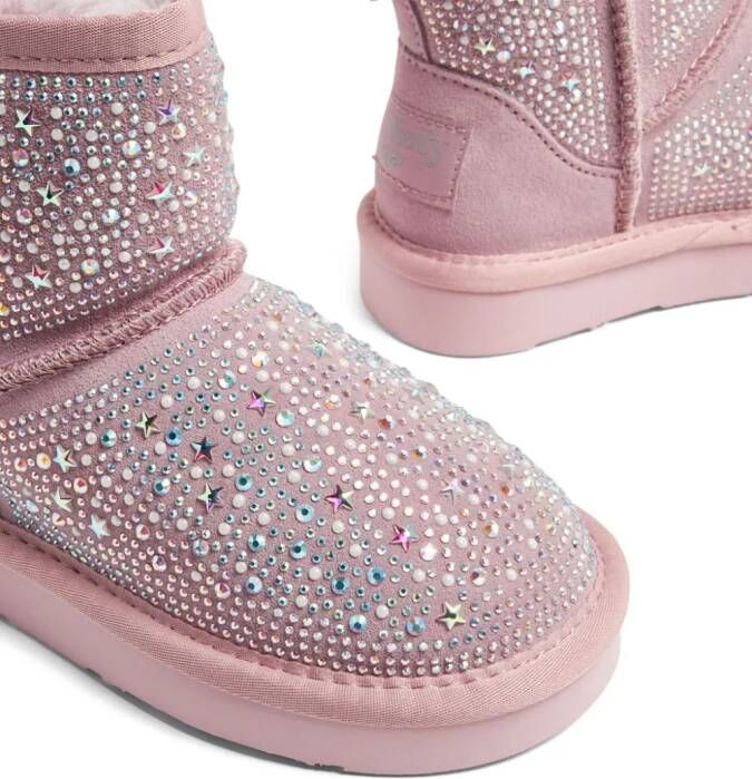 Lelli Kelly crystal-embellished suede ankle boots Pink