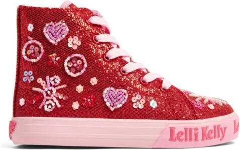Lelli Kelly Dafne glittered high-top sneakers