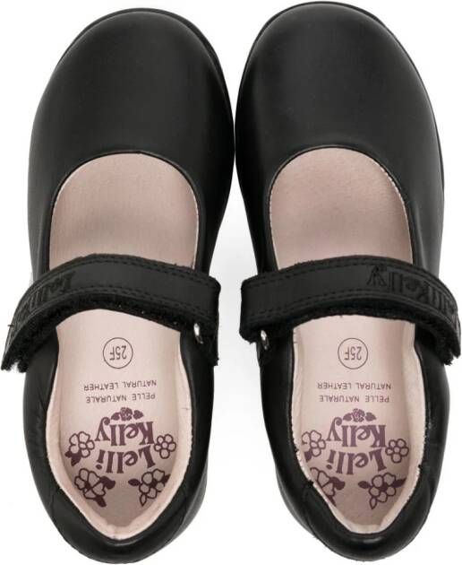 Lelli Kelly logo-embroidered leather ballerina shoes Black