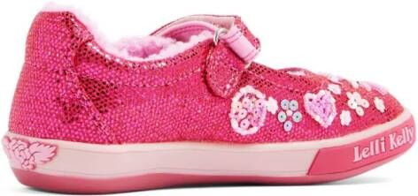 Lelli Kelly logo-embroidered sequin-embellished sneakers Pink