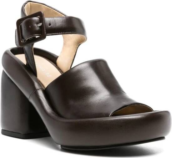 LEMAIRE 105mm padded leather sandals Brown