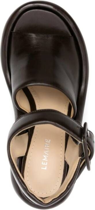 LEMAIRE 105mm padded leather sandals Brown
