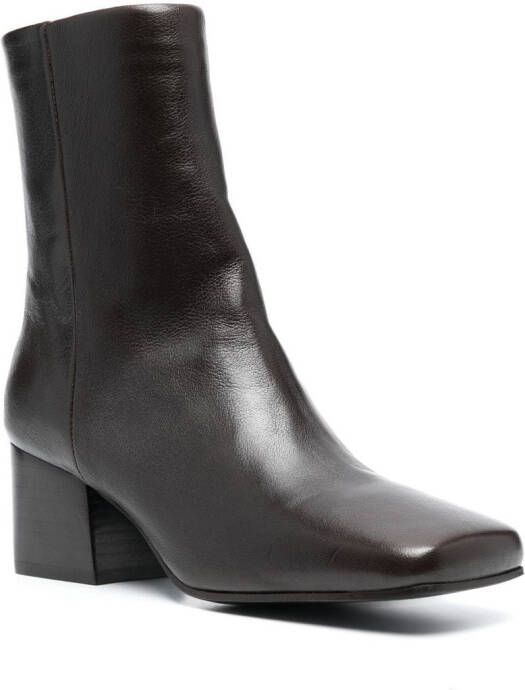 LEMAIRE 60mm leather ankle boots Brown