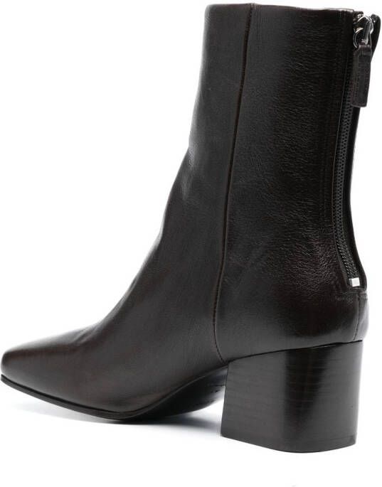 LEMAIRE 60mm leather ankle boots Brown