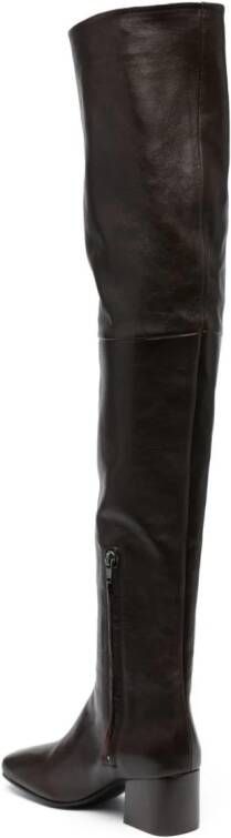 LEMAIRE 60mm leather thigh-high boots Brown