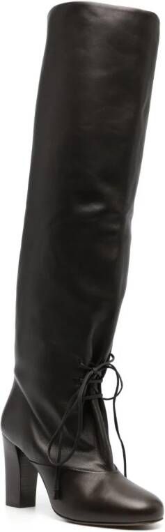 LEMAIRE 80mm leather knee-high boots Brown