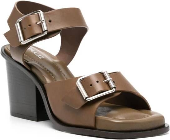 LEMAIRE 90mm leather sandals Brown