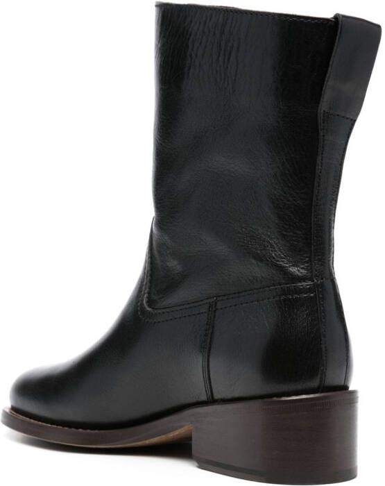 LEMAIRE ankle-length leather boots Black