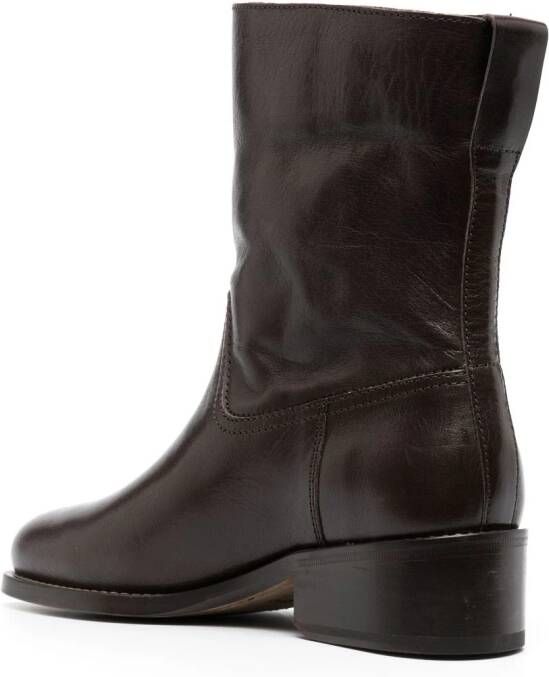 LEMAIRE ankle-length leather boots Brown