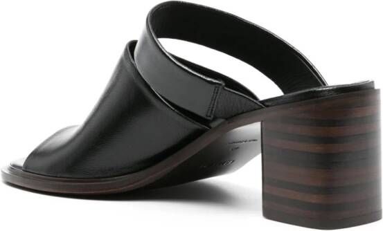 LEMAIRE Double Strap 55mm leather mules Black