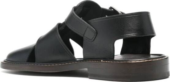 LEMAIRE Fisherman leather sandals Black