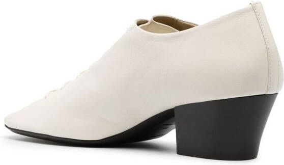 LEMAIRE heeled leather derby shoes White