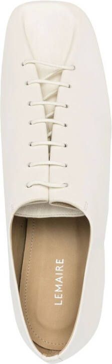 LEMAIRE heeled leather derby shoes White