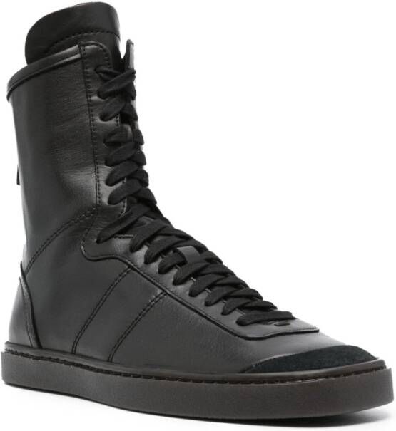 LEMAIRE high-top leather sneakers Black