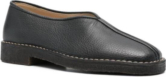 LEMAIRE leather seam-detailed slippers Black