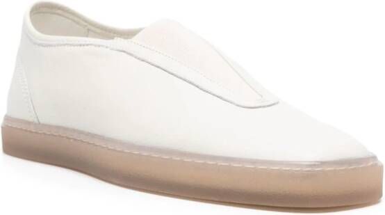 LEMAIRE Linoleum leather slip-on sneakers White