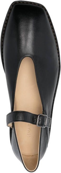 LEMAIRE Mary Jane leather ballerina shoes Black