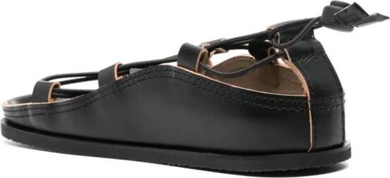 LEMAIRE multi-way strap leather sandals Black