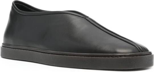 LEMAIRE Piped slip-on sneakers Black