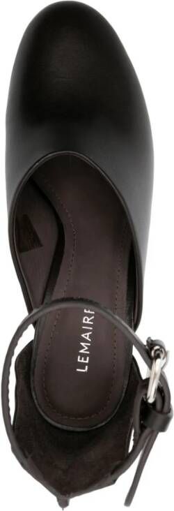 LEMAIRE round-toe 80mm leather sandals Brown