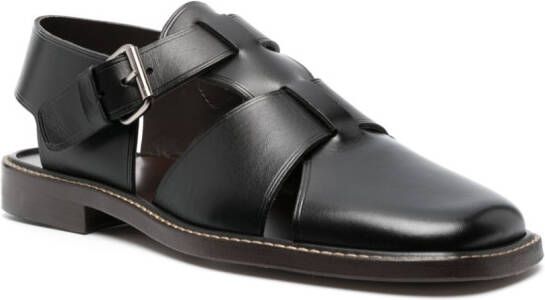 LEMAIRE square-toe flat soles Black