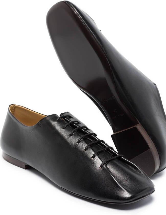 LEMAIRE square-toe lace-up shoes Black