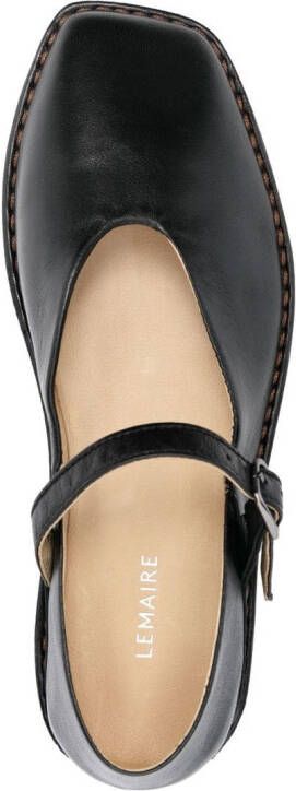 LEMAIRE square-toe loafers Black