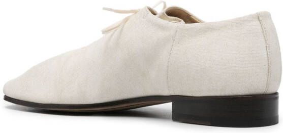 LEMAIRE squared canvas derby shoes White