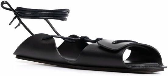 LEMAIRE tie-fastening open-toe sandals Black