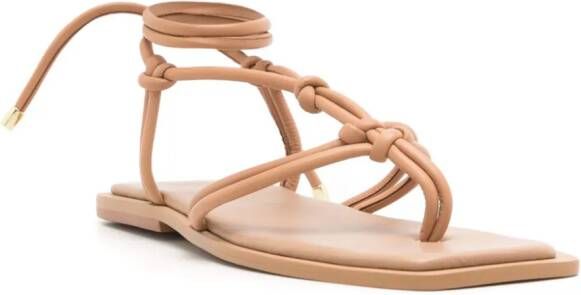 Lenny Niemeyer knot-detailing leather sandals Neutrals