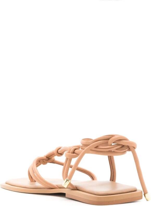 Lenny Niemeyer knot-detailing leather sandals Neutrals