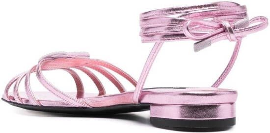 Les Petits Joueurs crystal-embellished heart sandals Pink