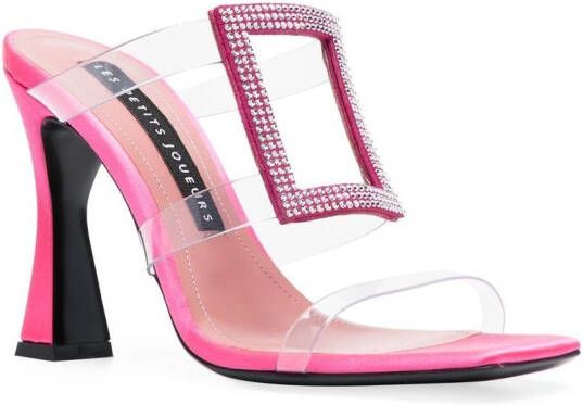 Les Petits Joueurs Hoya 110mm crystal-embellished sandals Pink