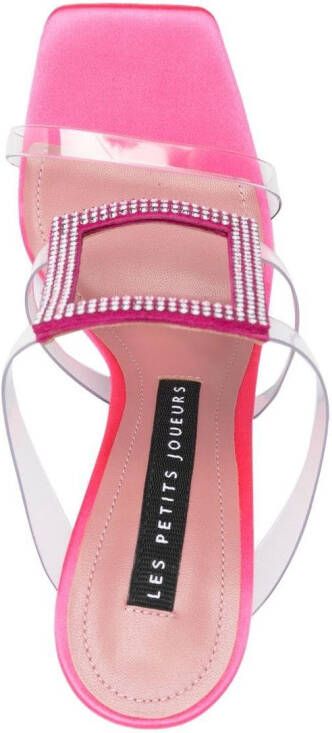 Les Petits Joueurs Hoya 110mm crystal-embellished sandals Pink