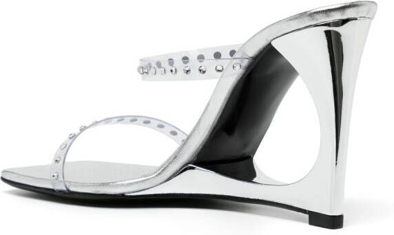 Les Petits Joueurs Lucas 110mm crystal-embellished sandals Silver