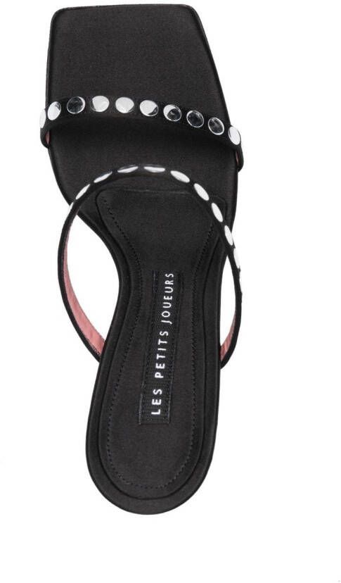 Les Petits Joueurs Lucas studded 105mm wedge sandals Black
